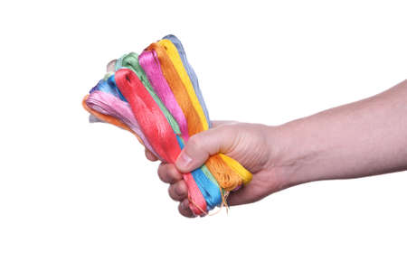 hand colors floss thread for embroideryの写真素材