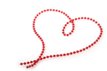 symbol heart of beads isolated on white backgroundの写真素材