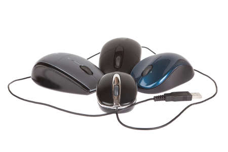 computer mouse isolated on white backgroundの写真素材