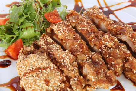 roasted beef steak on a white plateの写真素材