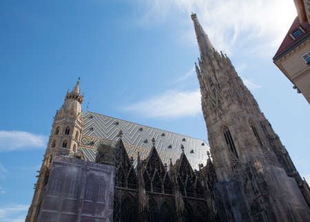 St. Stephen's Cathedral in Vienna, Austria view from spaceの写真素材
