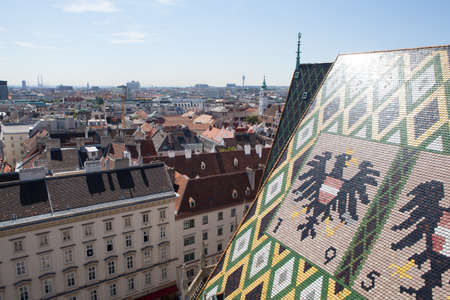 View of the city of Vienna in the Cathedral dayの写真素材