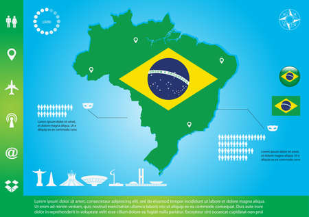map of Brazilのイラスト素材