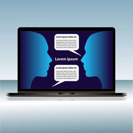 laptop template for presentationのイラスト素材