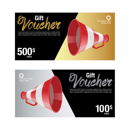 Gift voucher, Coupon templateのイラスト素材