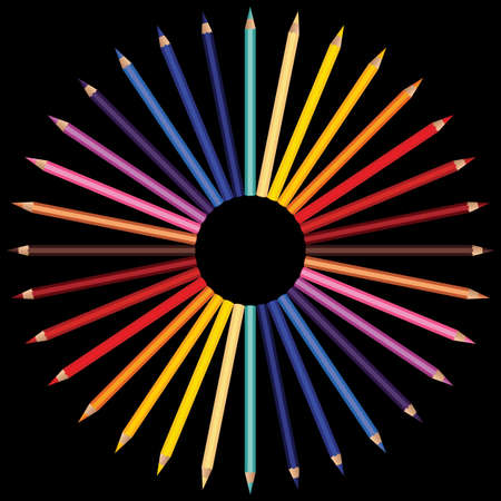 Colored Pencils Backgroundのイラスト素材