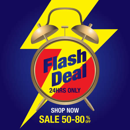 Flash deal, today only flash sale special offer bannerのイラスト素材