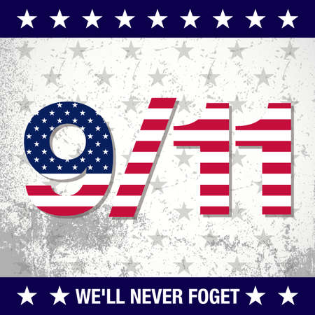 9/11 commemorative concept with American flag designのイラスト素材