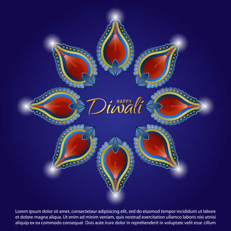 Diwali Hindu festival greeting card.のイラスト素材