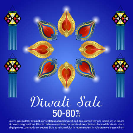 Poster for festival of Diwali celebrationのイラスト素材