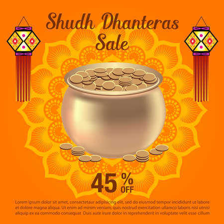 Indian Dhanteras Festival Backgroundのイラスト素材