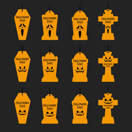 Halloween sale tagsのイラスト素材
