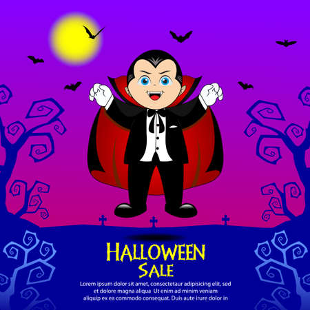 Halloween sale offer poster design conceptのイラスト素材