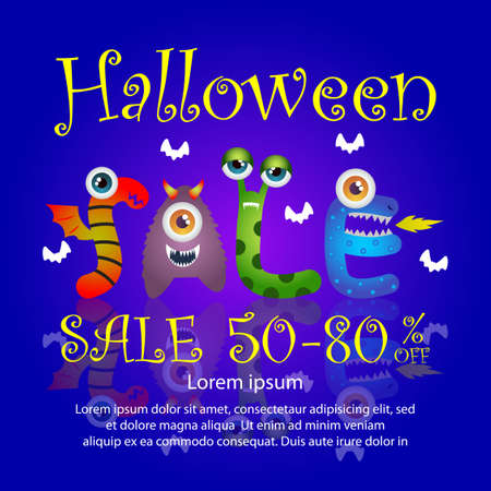 Halloween Sale Banner template.のイラスト素材