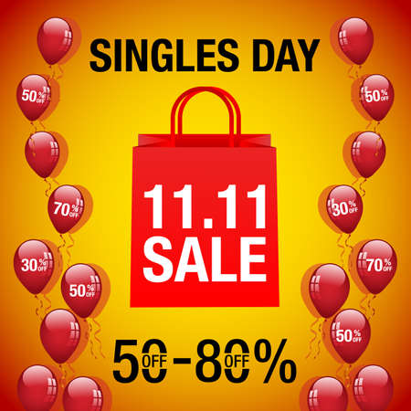 Singles Day saleのイラスト素材