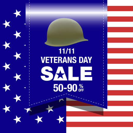 Veterans Day sale banner.のイラスト素材