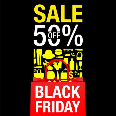 Black Friday background vector illustration.のイラスト素材