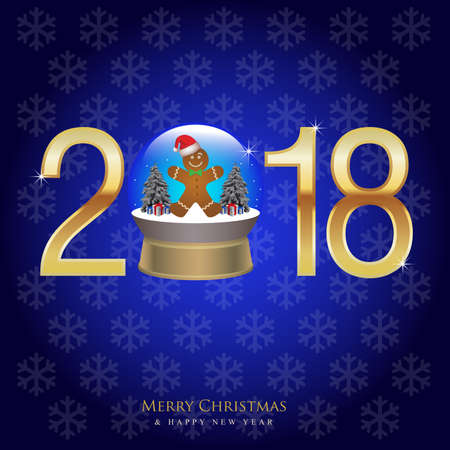 Christmas background, Happy New Year greeting card, New Year backgroundのイラスト素材