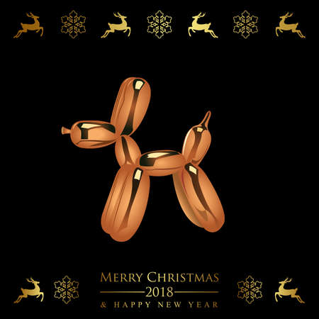 Illustration for Christmas and Happy New Year greeting card design.のイラスト素材