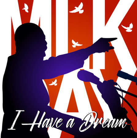 Martin Luther King  Day background.Illustration of Martin Luther King, to celebrate MLK day.のイラスト素材