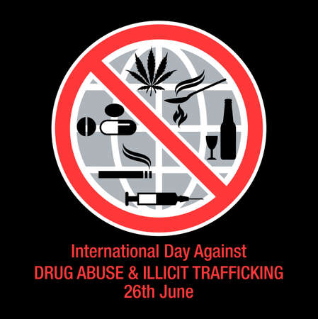International Day against Drug Abuse and Illicit Trafficking backgroundのイラスト素材