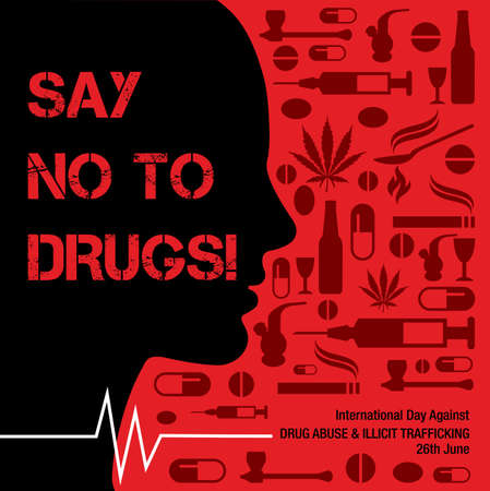 International Day against Drug Abuse and Illicit Trafficking backgroundのイラスト素材
