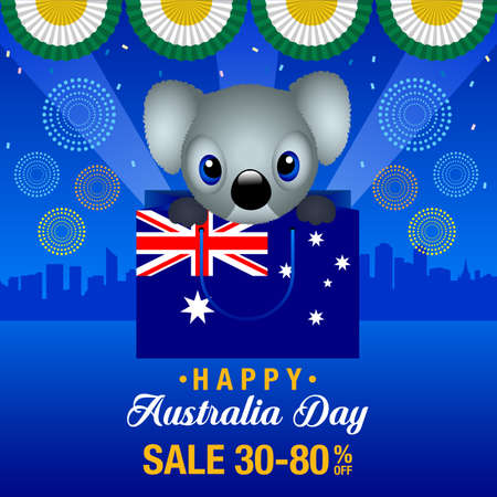 Happy Australia day Sale Background Vector illustration.のイラスト素材