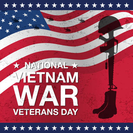 National Vietnam War Veterans Day Banner Vector Illustrationのイラスト素材