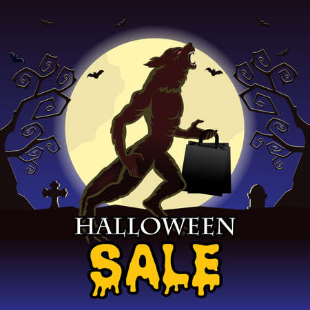 Vector Illustration for Halloween sale banner layout designのイラスト素材
