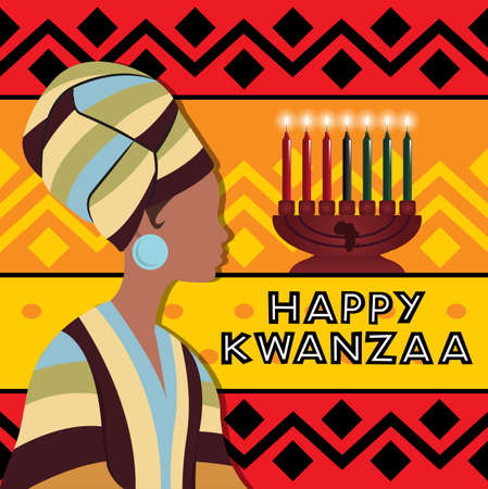 Happy Kwanzaa holiday background. African American cultures festival. Vector illustrationのイラスト素材