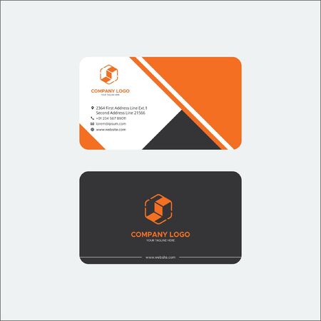 Creative and Clean Corporate Business Card Template. Flat Design Vector Illustration. Stationery Designのイラスト素材
