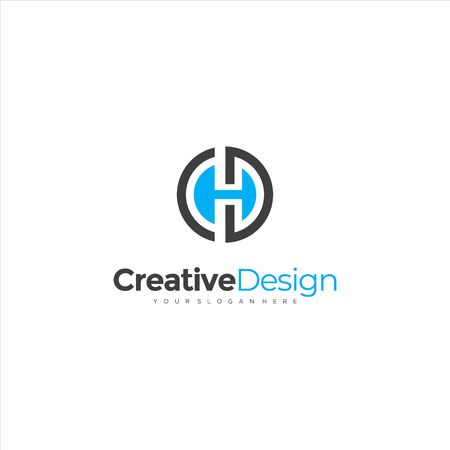 ch logo monogram icon vector template Designのイラスト素材