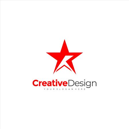 R stars Logo design template. Business logo. Minimalistic brand identityのイラスト素材