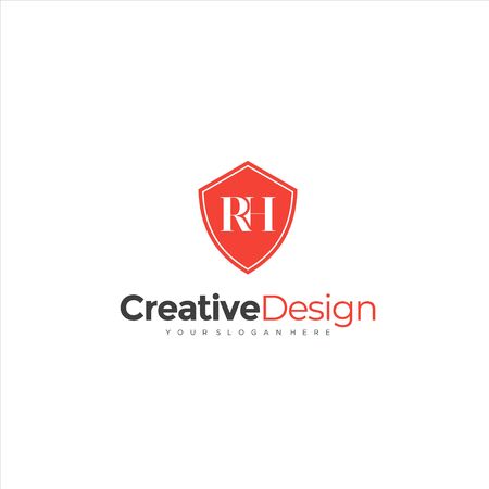 RH Logo Insurance Logo design template. Business logo. Minimalistic brand identityのイラスト素材