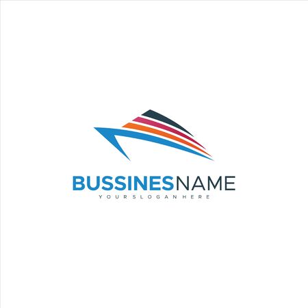 Sailing ship boat vector logo icon template design Boat Logoのイラスト素材