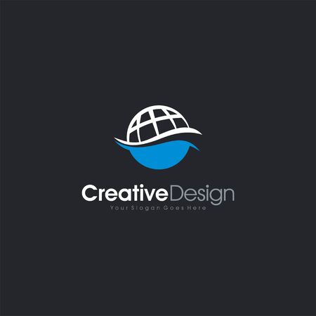 Globe Vector Icon Water Logo Abstract Logo Icon Business Template letter symbol business company vector iconのイラスト素材