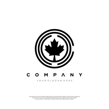 Discover the essence of elegance with our minimalist maple leaf logo, perfect for brands seeking a modern and sophisticated identityのイラスト素材