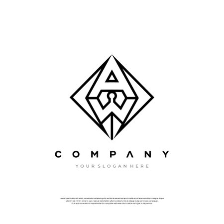 Bold and edgy graffiti-style lettering of AW, ideal for urban and street art designs.のイラスト素材