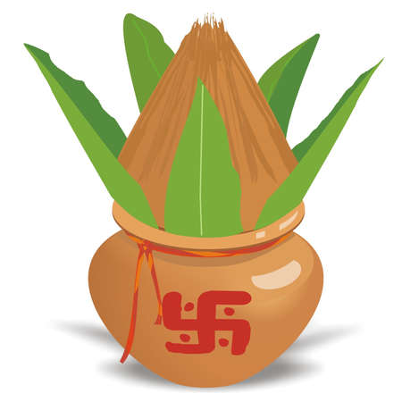 Puja Kalash for Indian Festival and Puja  のイラスト素材