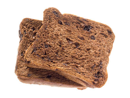 Sliced bread chocolate isolated isolated on a white backgroundの写真素材