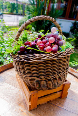 Fresh Red and Green Grape in the basket