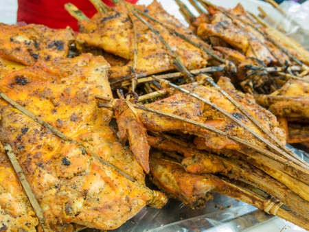 hot delicious Grilled chicken at lunchの写真素材