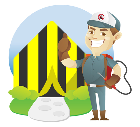 Pest control service tenting homeのイラスト素材