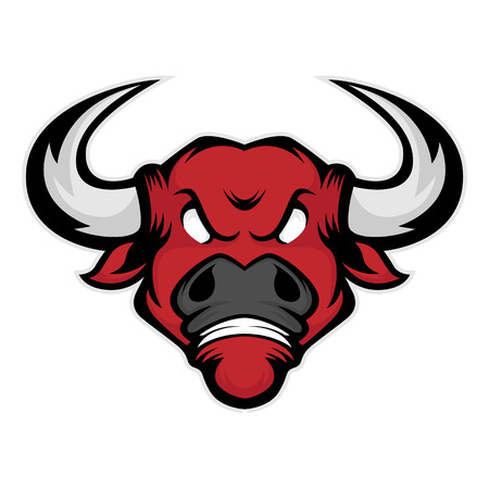 Bull head mascot isolated in white backgroundのイラスト素材