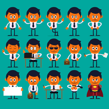 Available in vector format. All poses are placed in different layer, and all body parts are in different group to make it easier to customize it. No gradient or transparent color used to make it easier to change the color.のイラスト素材