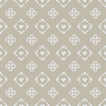 Seamless vector pattern heart tile on khaki backgroundのイラスト素材