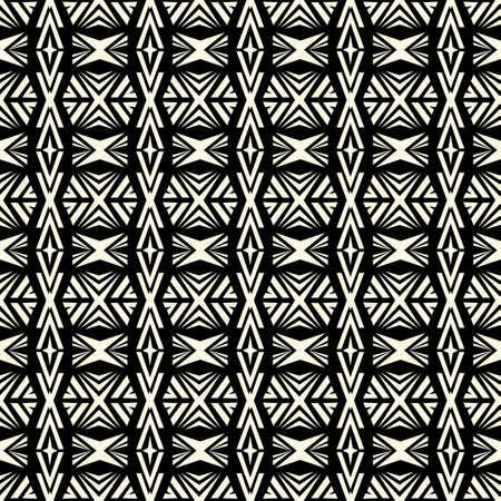Seamless abstract vector ethnic tribal pattern in black and white background