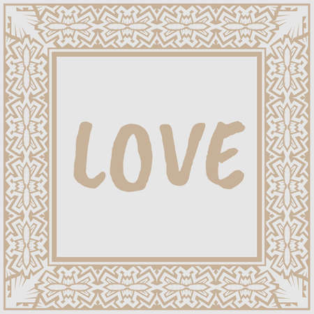 Abstract vector tribal ethnic style frame .Native Invitation card.のイラスト素材