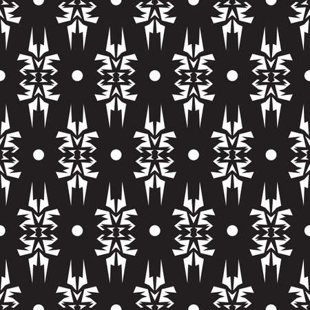 Seamless native vector pattern in monochrome background.Seamless ethnic tribal pattern.のイラスト素材