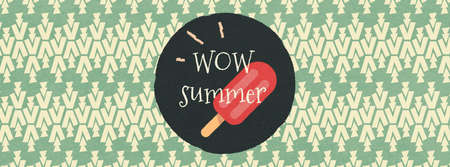 Summer vector web banner with abstract pattern background.